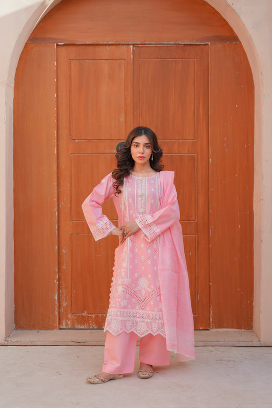 3 Piece Lawn Suit Embroidered with thread Work