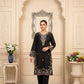 2pc Black Embroidered Lawn Suit - Elegant Thread Work - Long Length Kurta - sitarastyle.com