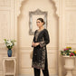 2pc Black Embroidered Lawn Suit - Elegant Thread Work - Long Length Kurta - sitarastyle.com