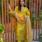 Olive Lime Embroidered Lawn Suit – 3 Piece