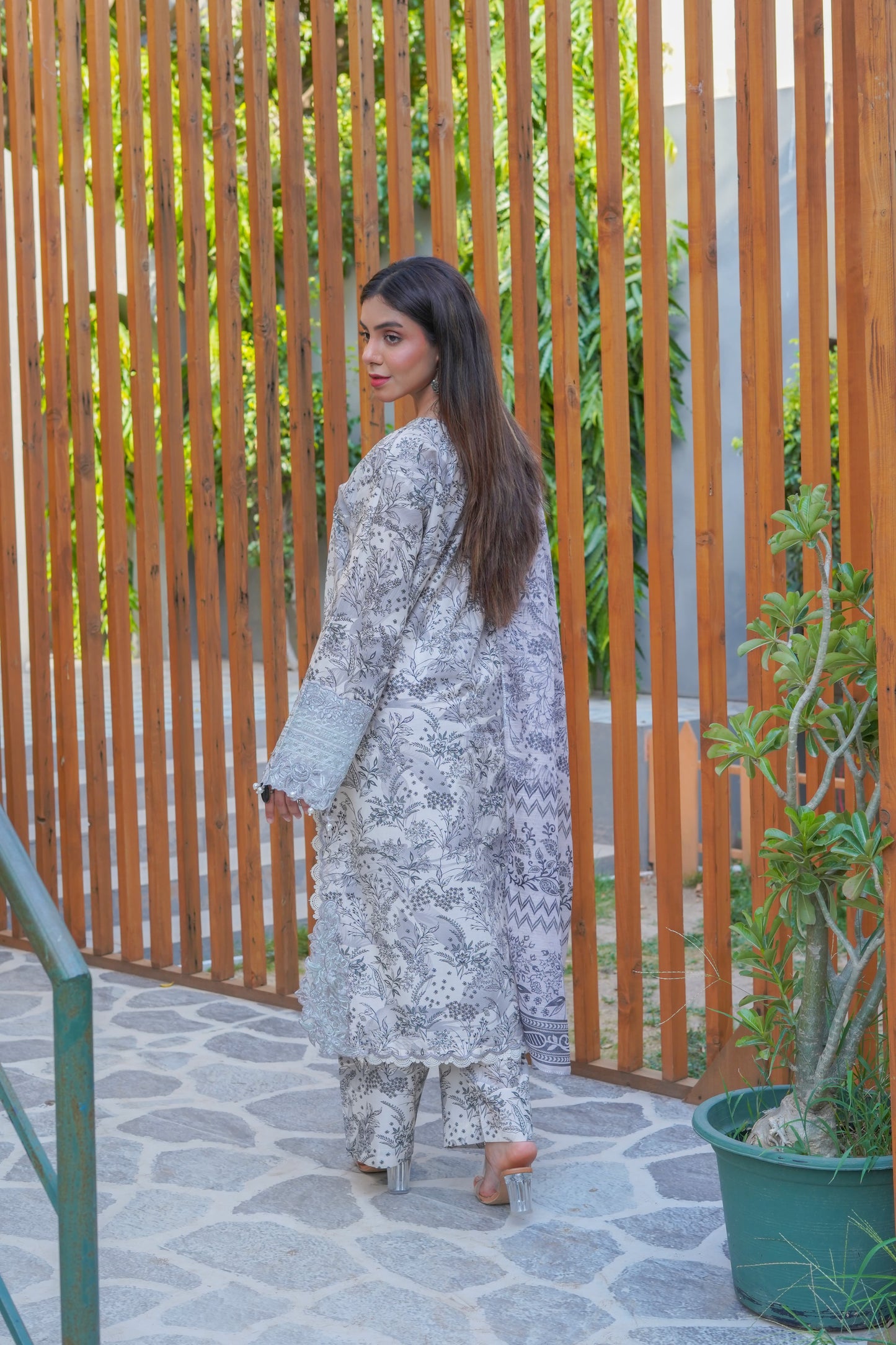 3 Piece printed Lawn Suit with Patch Work