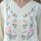 Ivory Cream Thread Work 3pc Suit with Printed Chiffon Dupatta