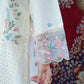 Ivory Cream Thread Work 3pc Suit with Printed Chiffon Dupatta