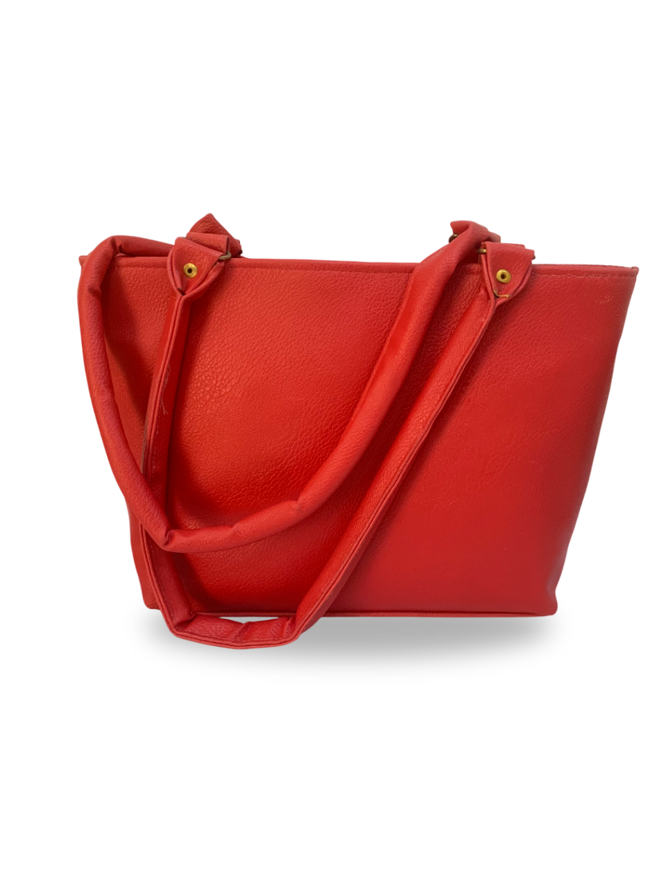 Red Quilted Tote Bag with Elegant Gold Detail