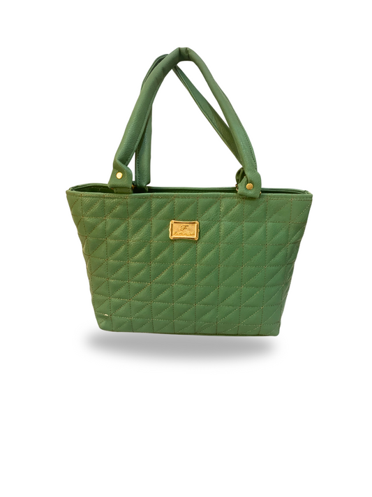 Green Quilted Tote Bag - Stylish & Functional