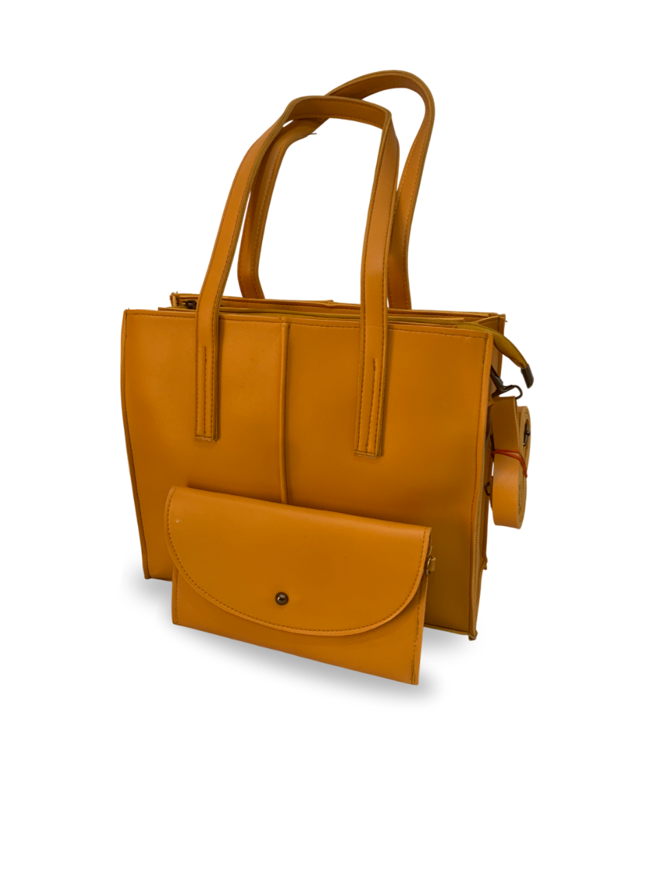 Chic Mustard Handbag with Matching Pouch