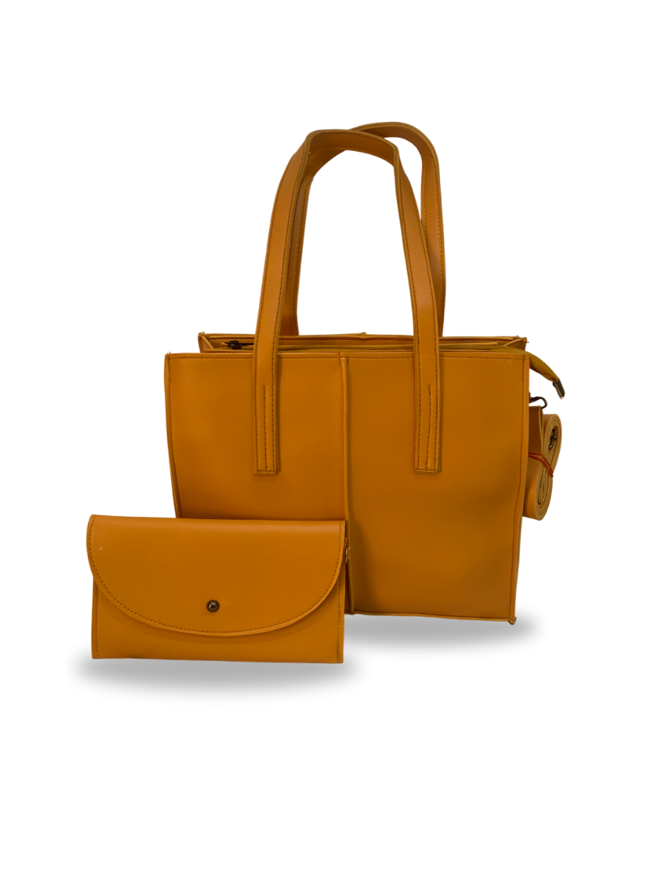 Chic Mustard Handbag with Matching Pouch