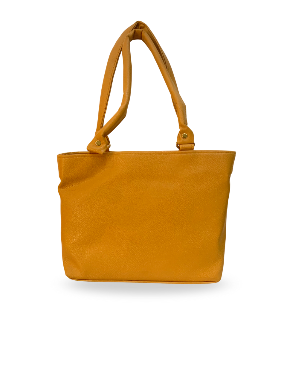 Quilted Mustard Tote Bag with Gold Accent