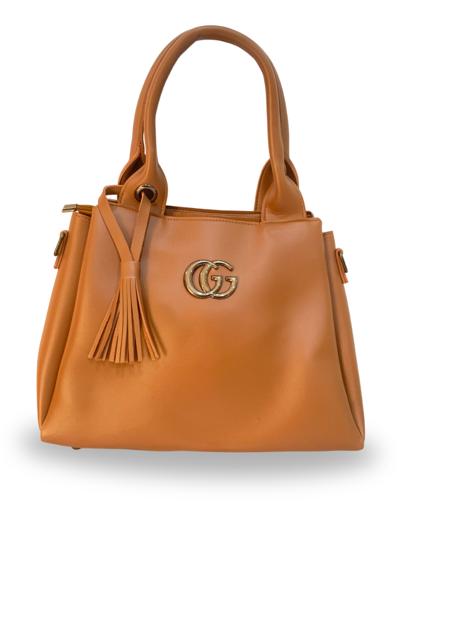 Stylish Tan Handbag with Tassel Accent