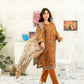 Anaya | Earthy Brown Embroidered 3-Piece Printed Lawn Suit - sitarastyle.com