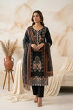Black Chikankari Embroidered 3 - Piece Suit with Printed Chiffon Dupatta - sitarastyle.com