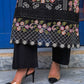 Black Chikankari Embroidered 3pc Suit with Printed Chiffon Dupatta - sitarastyle.com