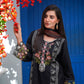Black Chikankari Embroidered 3pc Suit with Printed Chiffon Dupatta - sitarastyle.com