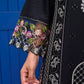 Black Chikankari Embroidered 3pc Suit with Printed Chiffon Dupatta - sitarastyle.com