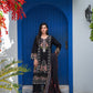 Black Chikankari Embroidered 3pc Suit with Printed Chiffon Dupatta - sitarastyle.com