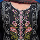 Black Chikankari Embroidered 3pc Suit with Printed Chiffon Dupatta - sitarastyle.com