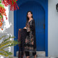 Black Chikankari Embroidered 3pc Suit with Printed Chiffon Dupatta - sitarastyle.com