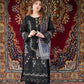 Black Embroidered 3-Piece Lawn Suit with Printed Silk Chiffon Dupatta - sitarastyle.com