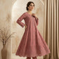 Blush Pink 2pc Embroidered Lawn Frock - Thread Work Edition - sitarastyle.com