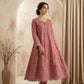 Blush Pink 2pc Embroidered Lawn Frock - Thread Work Edition - sitarastyle.com