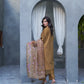 Brown Chikankari Embroidered 3-Piece Lawn Suit with Silk Chiffon Dupatta - sitarastyle.com