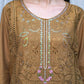 Brown Chikankari Embroidered 3-Piece Lawn Suit with Silk Chiffon Dupatta - sitarastyle.com