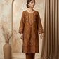Camel Brown Embroidered 2 - Piece Lawn Suit Thread Work Collection - sitarastyle.com