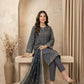Charcoal Grey 3 - Piece Printed Lawn Suit with Lawn Dupatta - sitarastyle.com