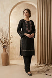 Classic Black 2pc Embroidered Lawn Suit | Thread Work Kurta - sitarastyle.com