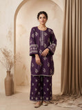 Dark Purple Embroidered 2 - Piece Suit with Flapper Trousers - sitarastyle.com