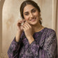 Deep Purple Printed Lawn 3 - Piece Suit with Embroidery - sitarastyle.com