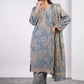 Dusty Blue 3 - Piece Printed Lawn Suit - sitarastyle.com