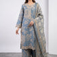 Dusty Blue 3 - Piece Printed Lawn Suit - sitarastyle.com