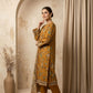 Earthy Brown Embroidered 3 - Piece Printed Lawn Suit - sitarastyle.com