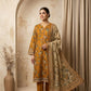Earthy Brown Embroidered 3 - Piece Printed Lawn Suit - sitarastyle.com