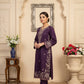 Elegant Purple 2pc Embroidered Lawn Suit | Thread Work Kurta (41" Length) - sitarastyle.com