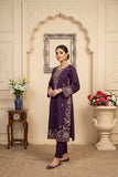 Elegant Purple 2pc Embroidered Lawn Suit | Thread Work Kurta (41" Length) - sitarastyle.com