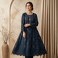 Ink Blue 2pc Embroidered Lawn Frock - Thread Work Edition - sitarastyle.com