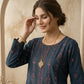 Ink Blue 2pc Embroidered Lawn Frock - Thread Work Edition - sitarastyle.com
