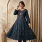 Ink Blue 2pc Embroidered Lawn Frock - Thread Work Edition - sitarastyle.com