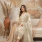 Ivory Cream Thread Work 3 - Piece Suit with Printed Chiffon Dupatta - sitarastyle.com
