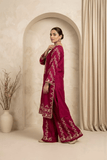 Kiran | Red 2pc Embroidered Lawn Suit with Flapper | Thread Work Kurta - sitarastyle.com