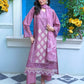Light Purple Chikankari Embroidered 3-Piece Suit – Silk Chiffon Dupatta - sitarastyle.com