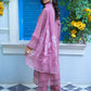 Light Purple Chikankari Embroidered 3-Piece Suit – Silk Chiffon Dupatta - sitarastyle.com