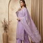 Lilac Light Purple Embroidered 3 - Piece Lawn Suit - sitarastyle.com