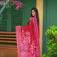 Maroon chikankari Lawn Suit with Silk Chiffon Dupatta - sitarastyle.com