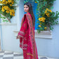 Maroon Printed Lawn Flapper Suit with Monar Dupatta - sitarastyle.com