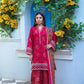 Maroon printed lawn flapper suit with monar dupatta - Sitara Style