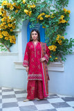 Maroon printed lawn flapper suit with monar dupatta - Sitara Style