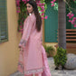 Peach Embroidered 3-Piece Suit with Printed Chiffon Dupatta - sitarastyle.com